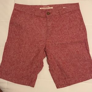 Size 34 Red linen shorts
